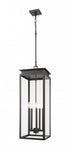 Z-Lite Nova 5 Light Outdoor Chain Mount Ceiling Fixture in Black Finish Model: 5018CHXL-BK