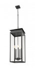 Z-Lite Nova 5 Light Outdoor Chain Mount Ceiling Fixture in Black Finish Model: 5018CHXL-BK