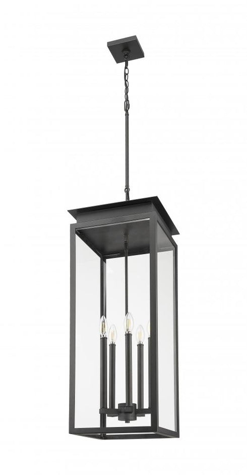 Z-Lite Nova 5 Light Outdoor Chain Mount Ceiling Fixture in Black Finish Model: 5018CHXL-BK