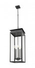 Z-Lite Nova 5 Light Outdoor Chain Mount Ceiling Fixture in Black Finish Model: 5018CHXL-BK