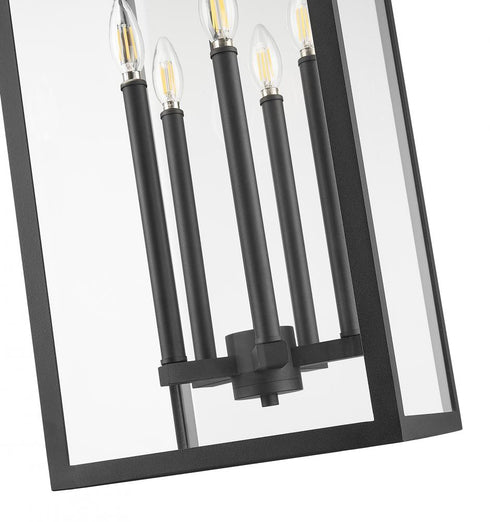 Z-Lite Nova 5 Light Outdoor Chain Mount Ceiling Fixture in Black Finish Model: 5018CHXL-BK