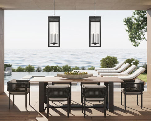 Z-Lite Nova 5 Light Outdoor Chain Mount Ceiling Fixture in Black Finish Model: 5018CHXL-BK