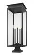 Z-Lite Nova 5 Light Outdoor Pier Mounted Fixture in Black Finish Model: 5018PHXLS-SQPM-BK
