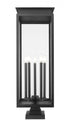 Z-Lite Nova 5 Light Outdoor Pier Mounted Fixture in Black Finish Model: 5018PHXLS-SQPM-BK