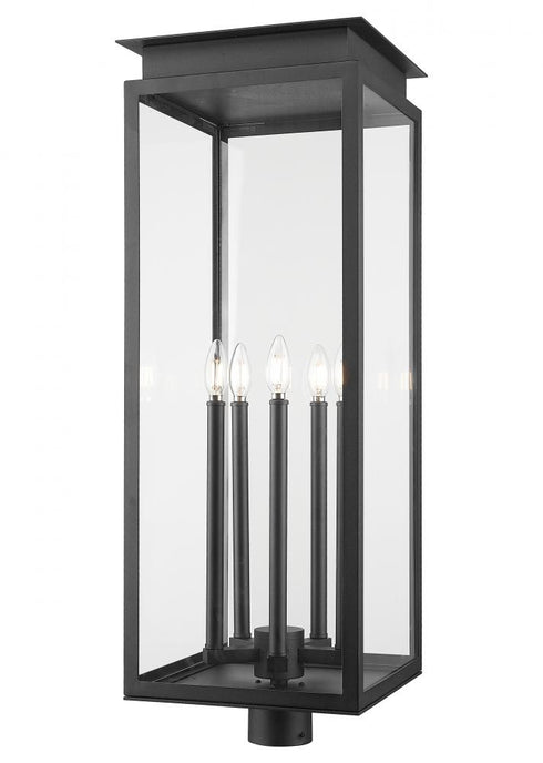 Z-Lite Nova 5 Light Outdoor Post Mount Fixture in Black Finish Model: 5018PHXLR-BK
