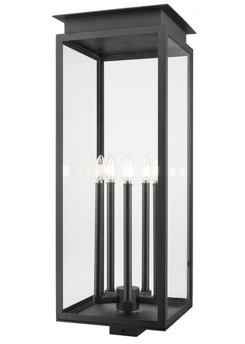 Z-Lite Nova 5 Light Outdoor Post Mount Fixture in Black Finish Model: 5018PHXLS-BK