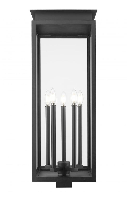 Z-Lite Nova 5 Light Outdoor Post Mount Fixture in Black Finish Model: 5018PHXLS-BK