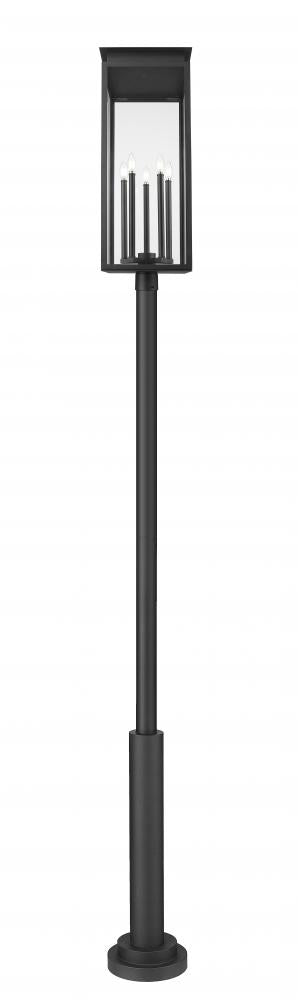 Z-Lite Nova 5 Light Outdoor Post Mounted Fixture in Black Finish Model: 5018PHXLR-5010P-BK