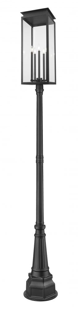 Z-Lite Nova 5 Light Outdoor Post Mounted Fixture in Black Finish Model: 5018PHXLR-564P-BK