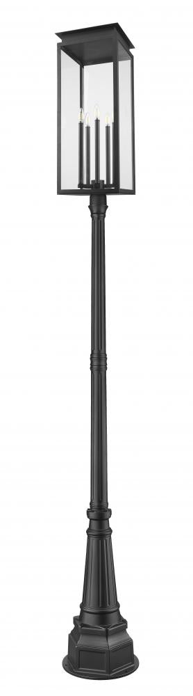Z-Lite Nova 5 Light Outdoor Post Mounted Fixture in Black Finish Model: 5018PHXLR-564P-BK