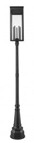 Z-Lite Nova 5 Light Outdoor Post Mounted Fixture in Black Finish Model: 5018PHXLR-564P-BK