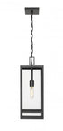 Z-Lite Nuri 1 Light Outdoor Chain Mount Ceiling Fixture in Black Finish Model: 596CHB-BK