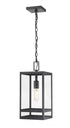 Z-Lite Nuri 1 Light Outdoor Chain Mount Ceiling Fixture in Black Finish Model: 596CHM-BK
