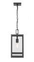 Z-Lite Nuri 1 Light Outdoor Chain Mount Ceiling Fixture in Black Finish Model: 596CHM-BK