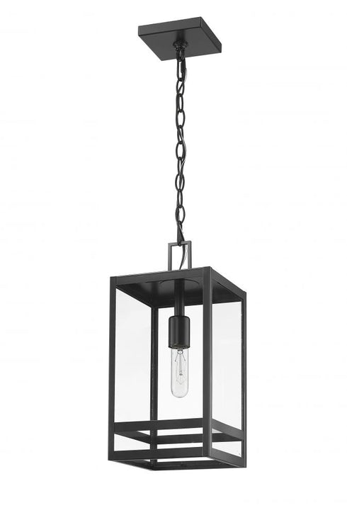 Z-Lite Nuri 1 Light Outdoor Chain Mount Ceiling Fixture in Black Finish Model: 596CHM-BK