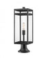 Z-Lite Nuri 1 Light Outdoor Pier Mounted Fixture in Black Finish Model: 596PHBR-553PM-BK