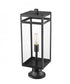Z-Lite Nuri 1 Light Outdoor Pier Mounted Fixture in Black Finish Model: 596PHBR-553PM-BK