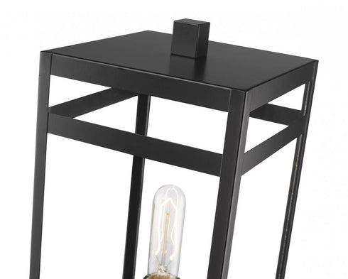 Z-Lite Nuri 1 Light Outdoor Pier Mounted Fixture in Black Finish Model: 596PHMR-533PM-BK