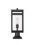 Z-Lite Nuri 1 Light Outdoor Pier Mounted Fixture in Black Finish Model: 596PHMR-533PM-BK