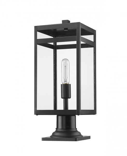 Z-Lite Nuri 1 Light Outdoor Pier Mounted Fixture in Black Finish Model: 596PHMR-533PM-BK