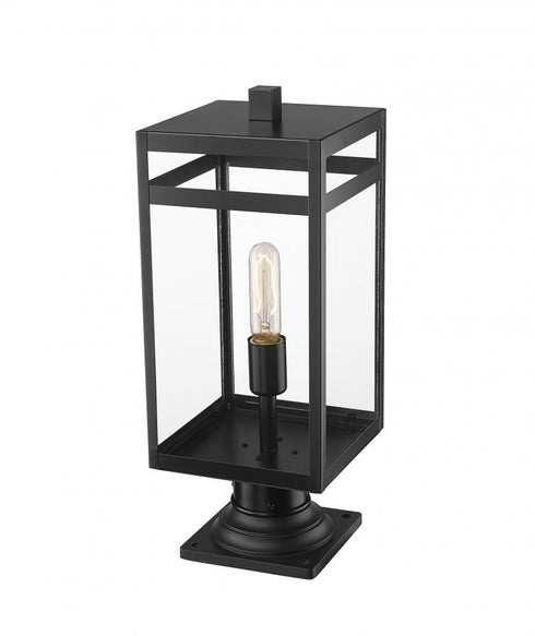 Z-Lite Nuri 1 Light Outdoor Pier Mounted Fixture in Black Finish Model: 596PHMR-533PM-BK