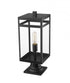 Z-Lite Nuri 1 Light Outdoor Pier Mounted Fixture in Black Finish Model: 596PHMR-533PM-BK