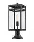 Z-Lite Nuri 1 Light Outdoor Pier Mounted Fixture in Black Finish Model: 596PHMR-553PM-BK