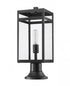 Z-Lite Nuri 1 Light Outdoor Pier Mounted Fixture in Black Finish Model: 596PHMR-553PM-BK