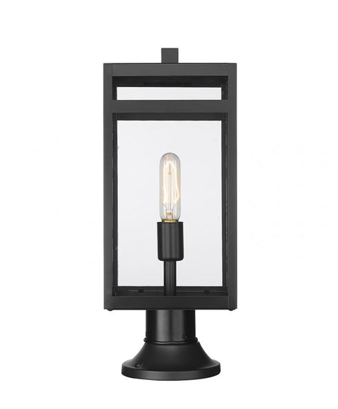 Z-Lite Nuri 1 Light Outdoor Pier Mounted Fixture in Black Finish Model: 596PHMR-553PM-BK