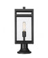 Z-Lite Nuri 1 Light Outdoor Pier Mounted Fixture in Black Finish Model: 596PHMR-553PM-BK