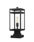 Z-Lite Nuri 1 Light Outdoor Pier Mounted Fixture in Black Finish Model: 596PHMS-SQPM-BK
