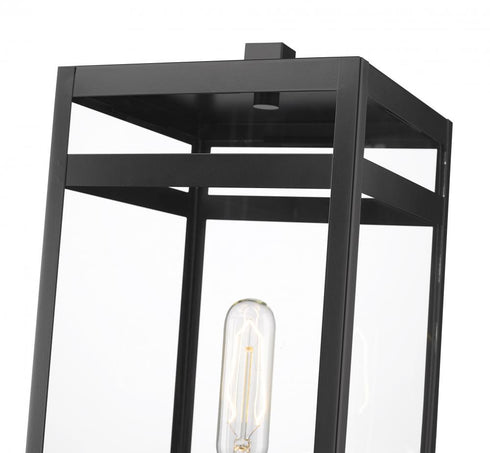 Z-Lite Nuri 1 Light Outdoor Pier Mounted Fixture in Black Finish Model: 596PHMS-SQPM-BK