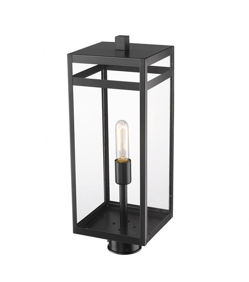 Z-Lite Nuri 1 Light Outdoor Post Mount Fixture in Black Finish Model: 596PHBR-BK