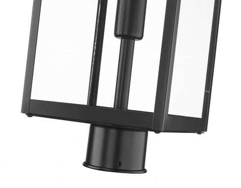 Z-Lite Nuri 1 Light Outdoor Post Mount Fixture in Black Finish Model: 596PHBR-BK