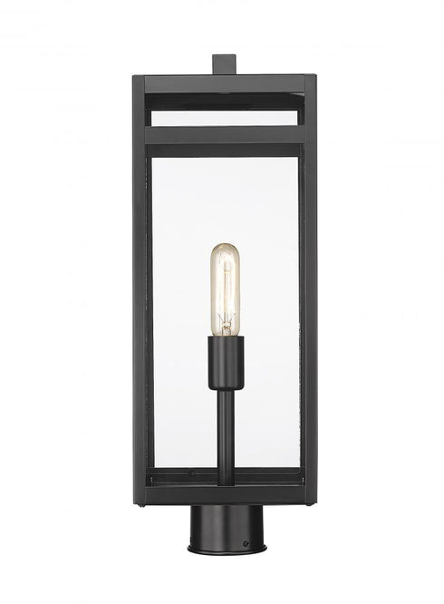 Z-Lite Nuri 1 Light Outdoor Post Mount Fixture in Black Finish Model: 596PHBR-BK