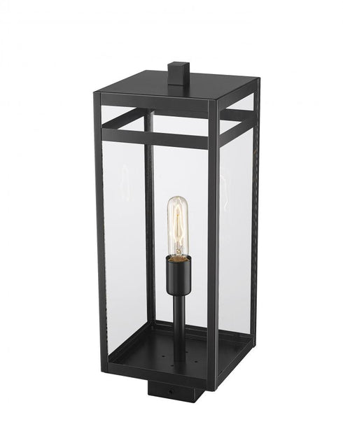 Z-Lite Nuri 1 Light Outdoor Post Mount Fixture in Black Finish Model: 596PHBS-BK