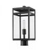 Z-Lite Nuri 1 Light Outdoor Post Mount Fixture in Black Finish Model: 596PHMR-BK