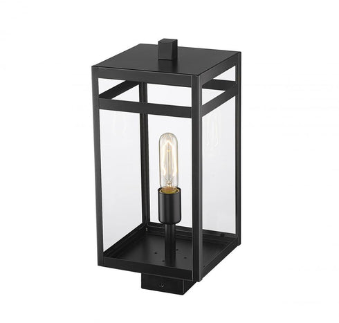 Z-Lite Nuri 1 Light Outdoor Post Mount Fixture in Black Finish Model: 596PHMS-BK