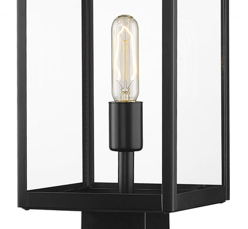Z-Lite Nuri 1 Light Outdoor Post Mount Fixture in Black Finish Model: 596PHMS-BK