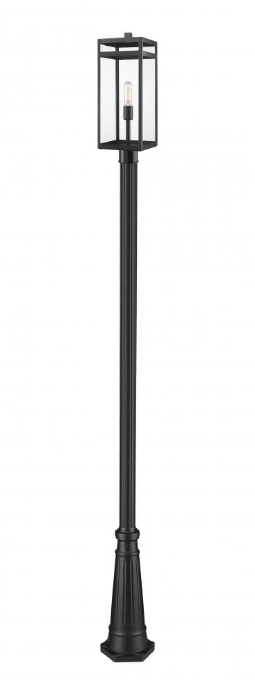 Z-Lite Nuri 1 Light Outdoor Post Mounted Fixture in Black Finish Model: 596PHBR-519P-BK