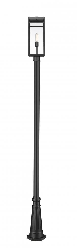 Z-Lite Nuri 1 Light Outdoor Post Mounted Fixture in Black Finish Model: 596PHBR-519P-BK
