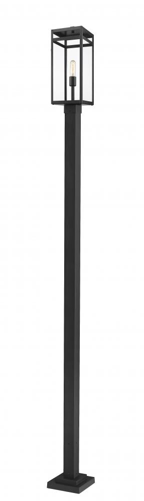 Z-Lite Nuri 1 Light Outdoor Post Mounted Fixture in Black Finish Model: 596PHBS-536P-BK