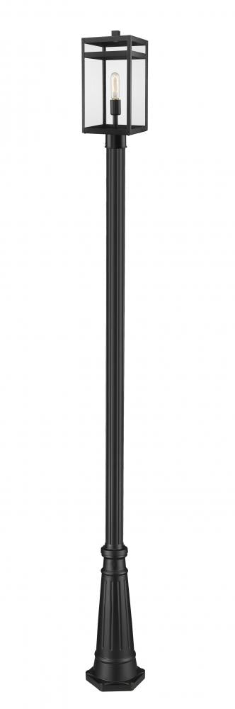 Z-Lite Nuri 1 Light Outdoor Post Mounted Fixture in Black Finish Model: 596PHMR-519P-BK