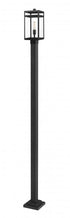 Z-Lite Nuri 1 Light Outdoor Post Mounted Fixture in Black Finish Model: 596PHMS-536P-BK