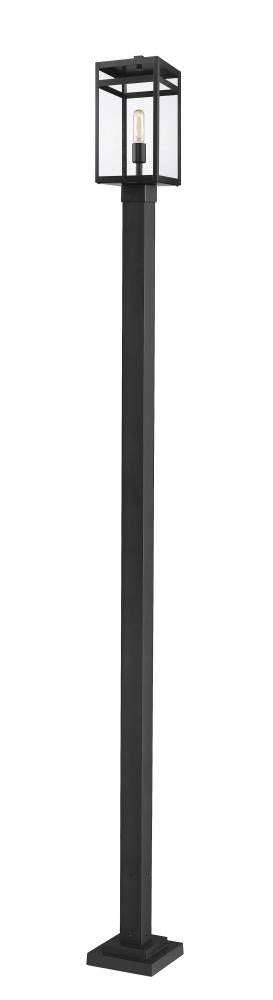 Z-Lite Nuri 1 Light Outdoor Post Mounted Fixture in Black Finish Model: 596PHMS-536P-BK