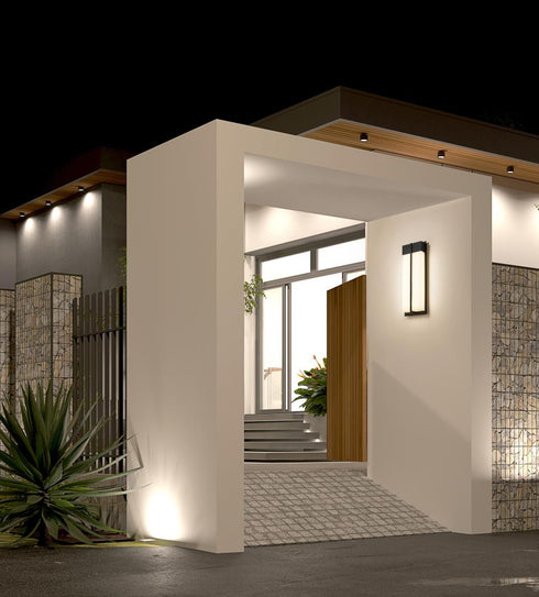 Z-Lite Nyx 2 Light Outdoor Wall Light in Black Finish Model: 5014B-BK-LED