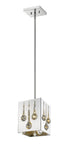 Z-Lite Oberon 1 Light Pendant in Chrome Finish Model: 453SQMP-CH