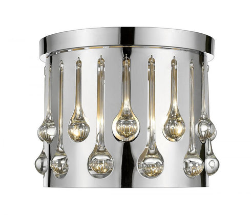 Z-Lite Oberon 3 Light Flush Mount in Chrome Finish Model: 453RF13CH