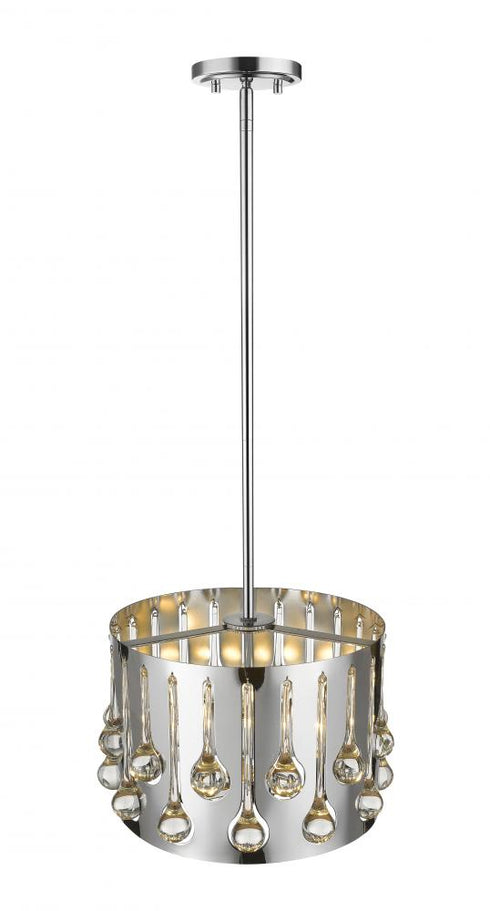 Z-Lite Oberon 3 Light Pendant in Chrome Finish Model: 453-13CH