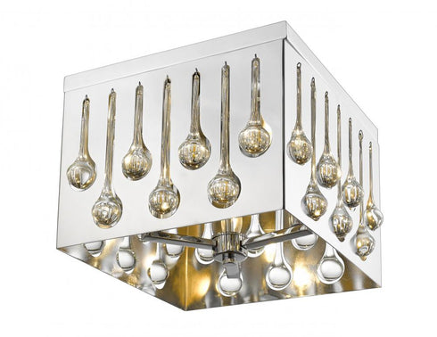 Z-Lite Oberon 4 Light Flush Mount in Chrome Finish Model: 453SQF13CH